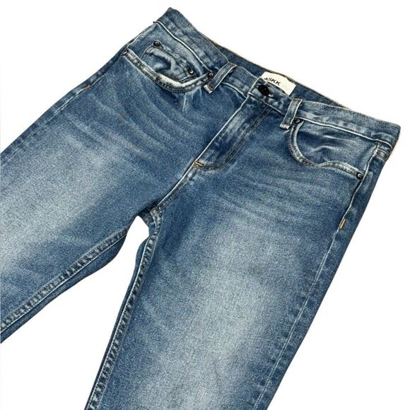 ASKK NY luxury Mid Rise marina blue Straight leg crop Japanese denim jeans sz 26 - Picture 4 of 8